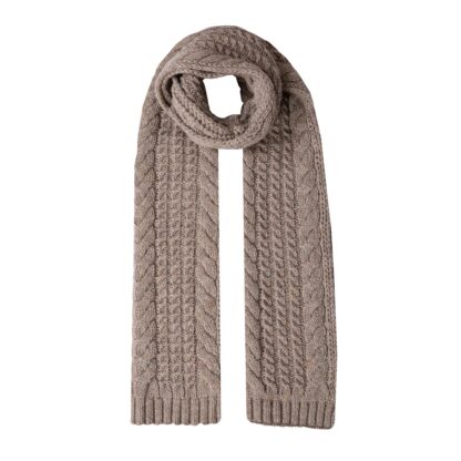 Women’s Cable Knit Scarf with Marl Yarn - Image 2