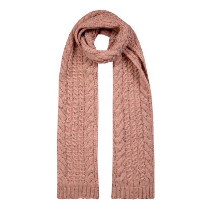 Women’s Cable Knit Scarf with Marl Yarn - Image 3